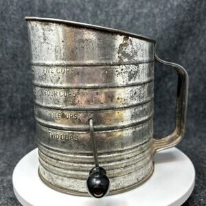 Vintage Bromwells Measuring Flour Sifter Kitchen Tool Utensil 5 Cups USA Made